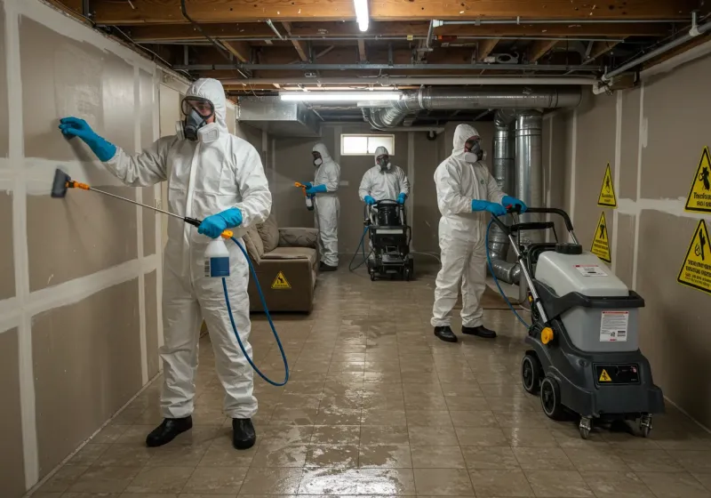 Basement Moisture Removal and Structural Drying process in Waialua, HI